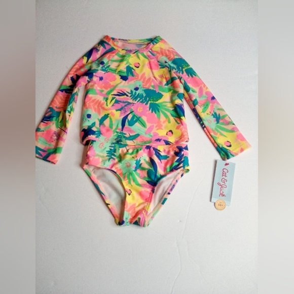 Cat & Jack Kids Swim Set - Multicolor Floral - Picture 8 of 10